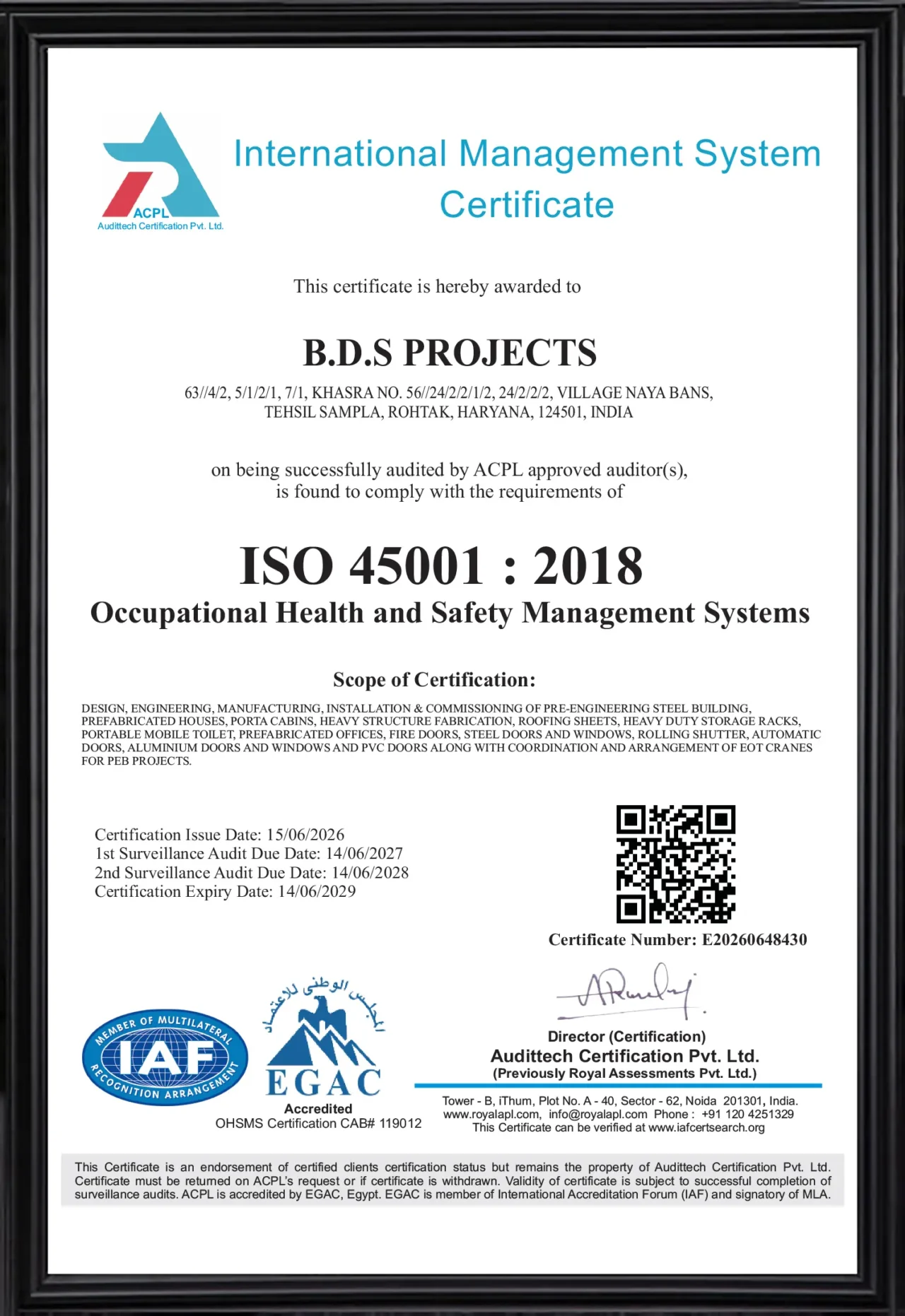 ISO-BDS-PROJECTS-OHSMS ISO-BDS-PROJECTS-OHSMS